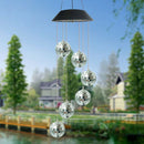 Waterproof Mirror Ball Windbell Lights LED Solar Wind Chimes Lights Lawn Lamps