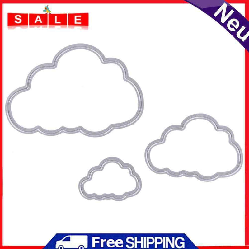 3PCS Clouds Machining Dies Stencil for DIY Scrapbooking Cube Cuts Al