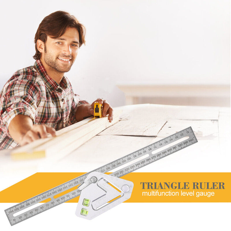 350mm Angle Level Ruler Woodworking Triangle Protractor Gauge for Carpenter