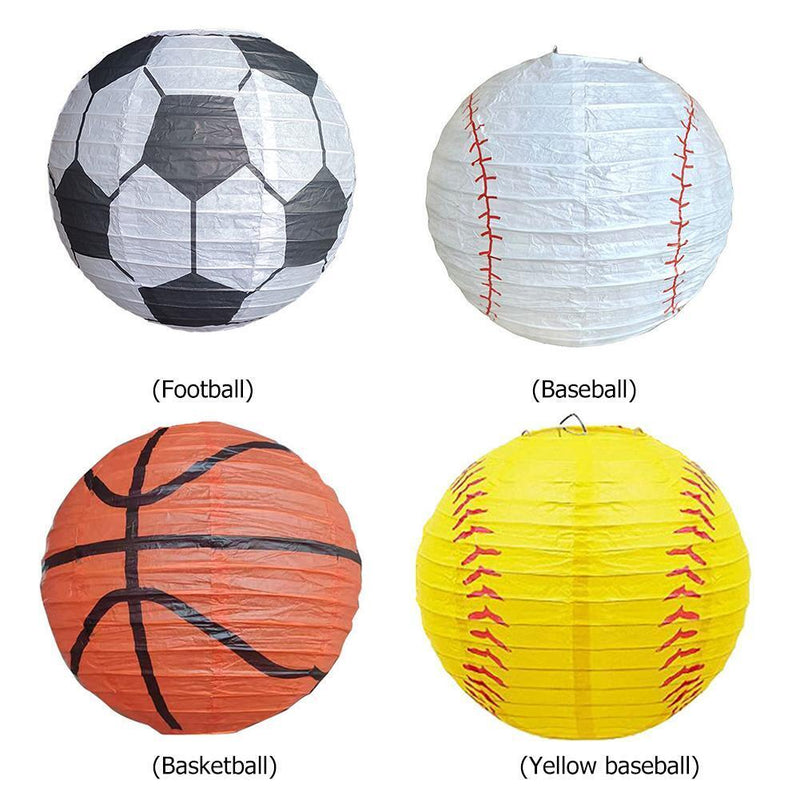 Sports Paper Lantern Hand Made Happy Birthday Party Decor (8pcs)