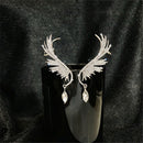 Drop Stud Earrings Dangle Angel Wings Earrings Rhinestone Ear Clip Ear Stud