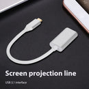 USB 3.1 Type C To HDMI-compatible Adapter Cable Portable Aluminum Alloy