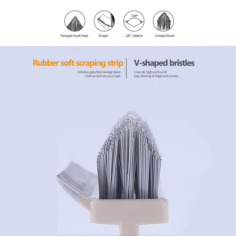 Two-In-One Design Clean Brush Dismountable Handle Bathroom Scrubber (Beige)