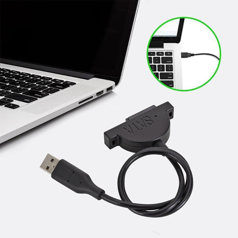 USB 2.0 SATA Optical Drive Cable 7+6 Pin Adapter for Laptop CD-ROM CD DVD