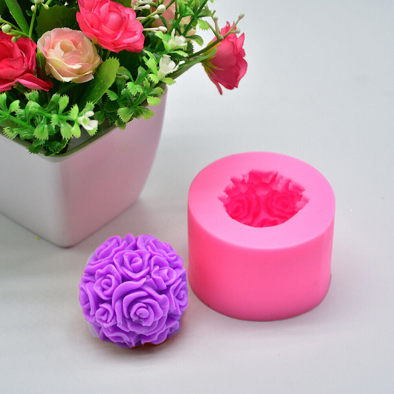 Silicone Baking Molds Rose Flower Shape Soap Chocolate Mousse Cake DIY Moulds