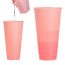 Multicolor Portable Discoloration Coffee Straw Cup Plastic Cup Drink Ware