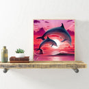 DIY 5D Mosaic Jumping Dolphin Full Round Diamond Painting Animal Picture