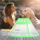 Dog Wound Recovery Cover Pet Anti-Bite Lick Medical Cone Collar (Green L) Newly