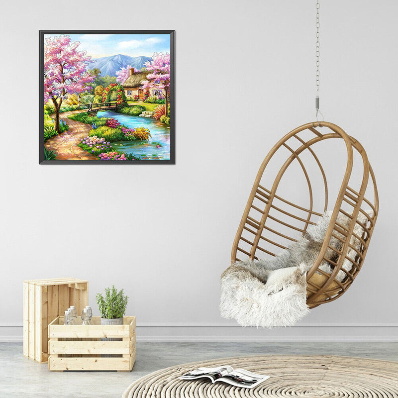 5D DIY Diamond Painting Peach Garden Full Round Drill Mosaic Rhinestone Picture