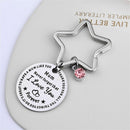 Jewelry Gift Round Mum Stainless Steel Keyring Mother's Day Key Chains Keychain