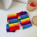 Striped Warmer Halloween Costume Gloves Knitted Sunscreen Fingerless Arm Sleeve