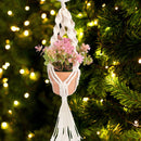 Macrame Plant Hangers Boho Hanging Ornament Decorations Pack of 3 (2) Newly