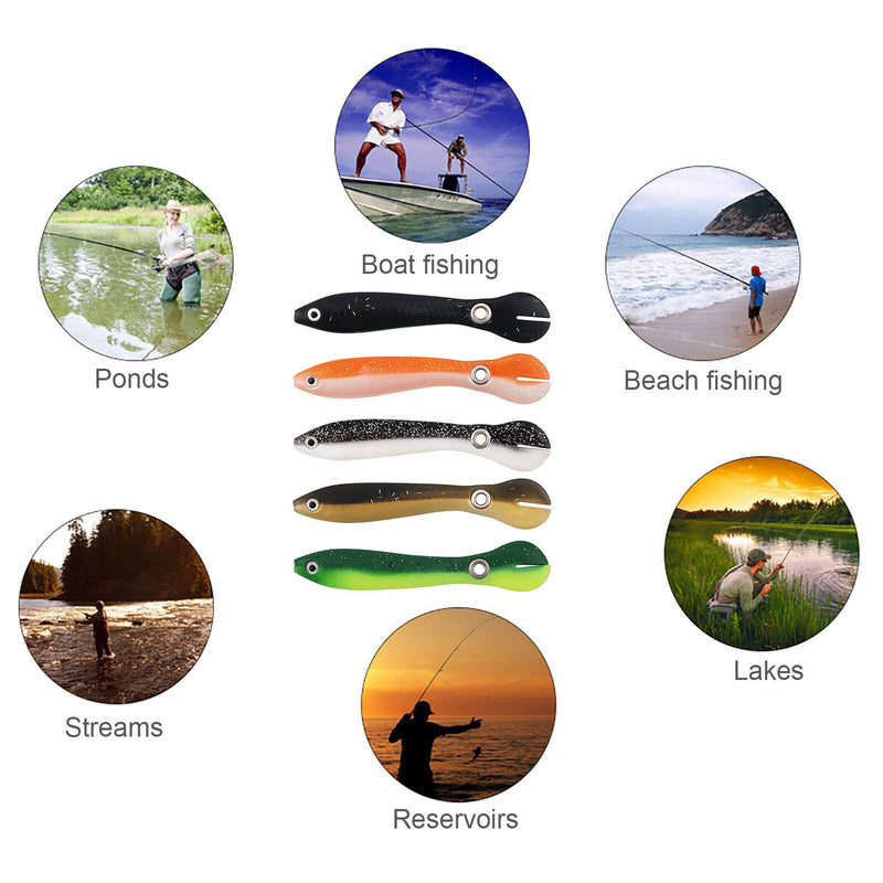 Fishing Lures Jerk Shad Bait Soft Plastic Swimbait for Bass Fishing Pack of