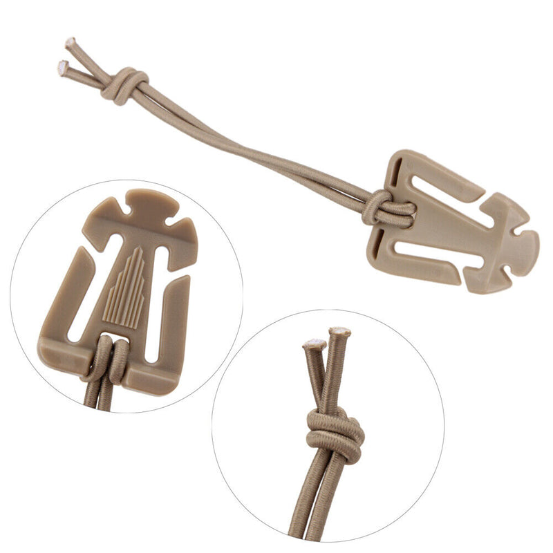 10pcs/lot Molle Backpack Carabiner EDC Tool Elastic Rope Webbing Fixed Buck