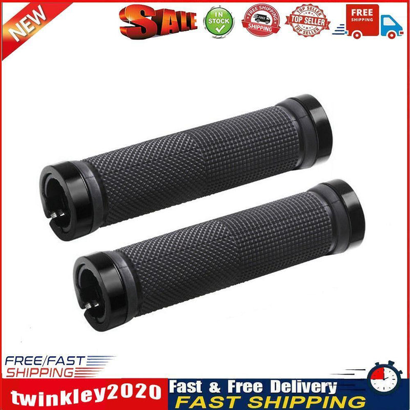 1 Pair MTB Bike Handlebar Anti-Skid Grips Rubber Bicycle Accessory (Black) Newly