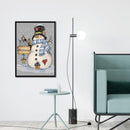 Full Cross Stitch Art Paint 11CT Stamped Snowman Embroidery Wall Ornament Kit