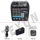 4 Channel Audio Sound Mixer Mini Mixing DJ Console with 48V Power (US Plug)