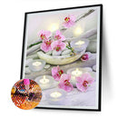 5D DIY Diamond Painting Flower Candle Full Round Drill Mosaic Art Picture Dec