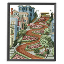 Street Scenery Cross Stitch Set 14CT Stamped Embroidery Kits DIY Home Decoration