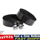 1 Pair Cycling Bike Black Non-slip Handlebar Tape Wrap with 2 Bar Plugs  Newly