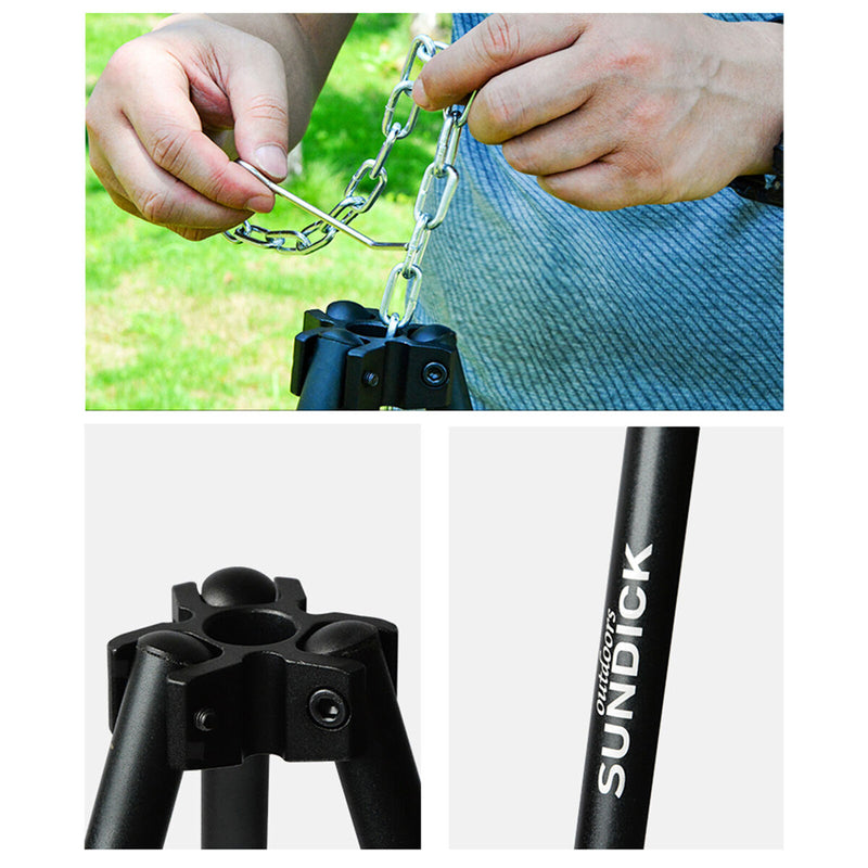 Verstellbarer Grill Camping Stativ Kochen Lagerfeuer BBQ Rucksack Kochgeschirr