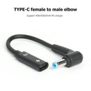 PD USB C Female to Right Angle DC Connector Adapter for Laptop (5.5x1.7mm)