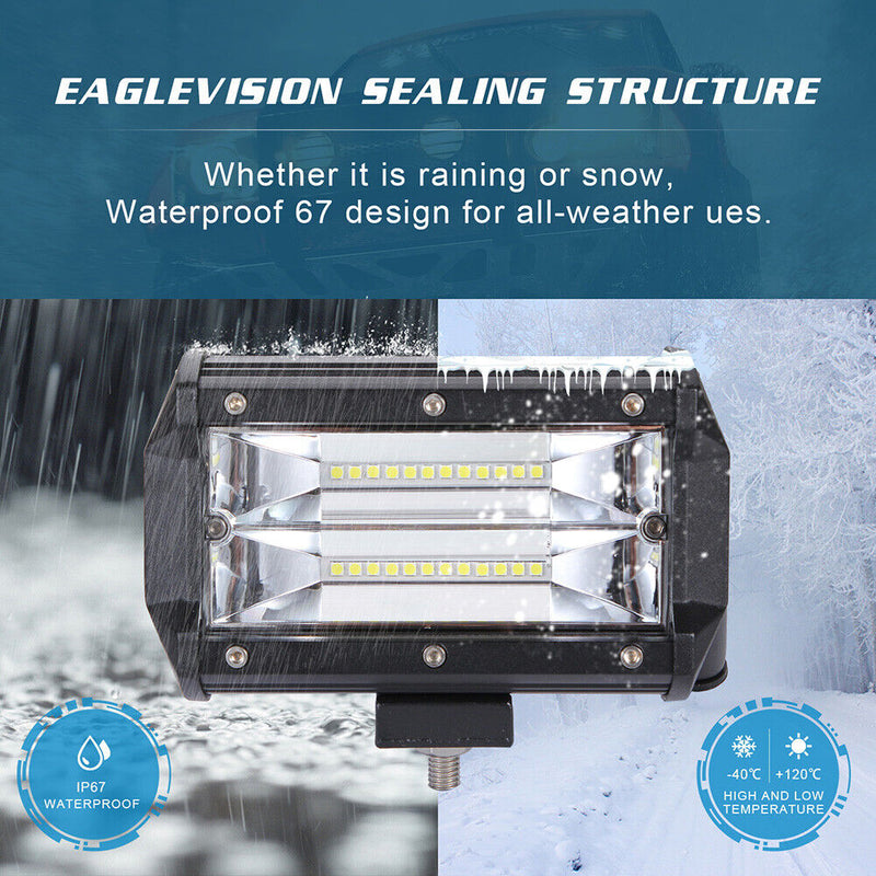 Generic 5"" 2 Row 72W LED Work Light f? Offroad driving light f? Car -