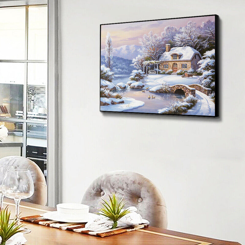 Snow Scene Paint By Numbers Kit DIY Frameless Art Acrylic Picture On Canvas