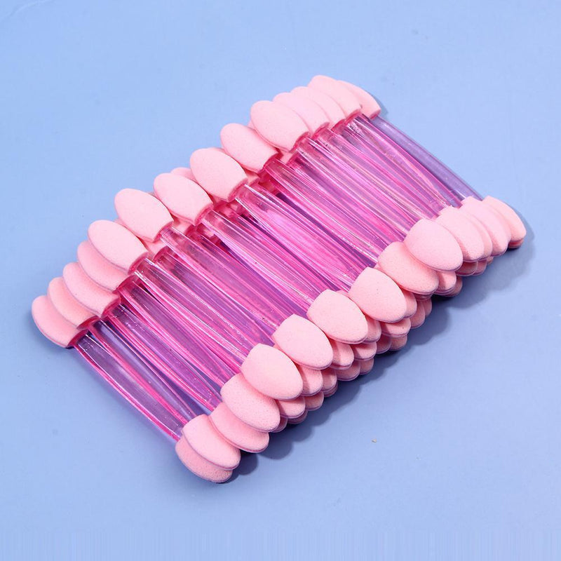 50pcs Eye Shadow Brush Double Sided Beauty Women Makeup Brushes (Pink)