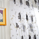 Big Flower Tulle Blackout Curtains Window Drape for Bedroom Decor(Grey)