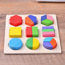 Wood Geometric Shapes Sort Math Montessori Puzzle Kids Educational Toys (3)