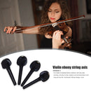 4pcs Ebony Violin Tuning Pegs Tuners with End Pin Fiddle Strings Instrument