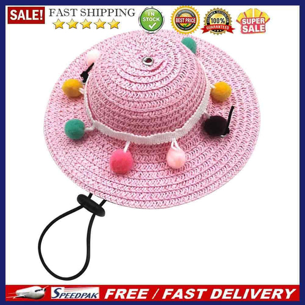 Colorful Adjustable Dog Straw Cool Sun Hats Puppy Pet Cat Costume Pet Supplies