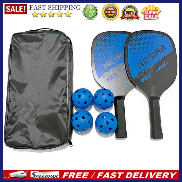 2pcs Pickle Paddles Rackets + 4 Balls Kit Lightweight Racquet for Indoor Outd