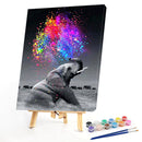 Spray Elephant Oil Paint By Numbers Kits Canvas Picture Wall Art Home DIY C