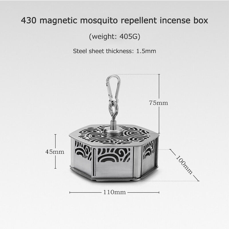Incense Holder Hollow Mosquito Coil Storage Container Box for Outdoor Campi