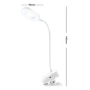 White for Bedside Table Lamp Headboard Clip On LED Table Light Ring Shape