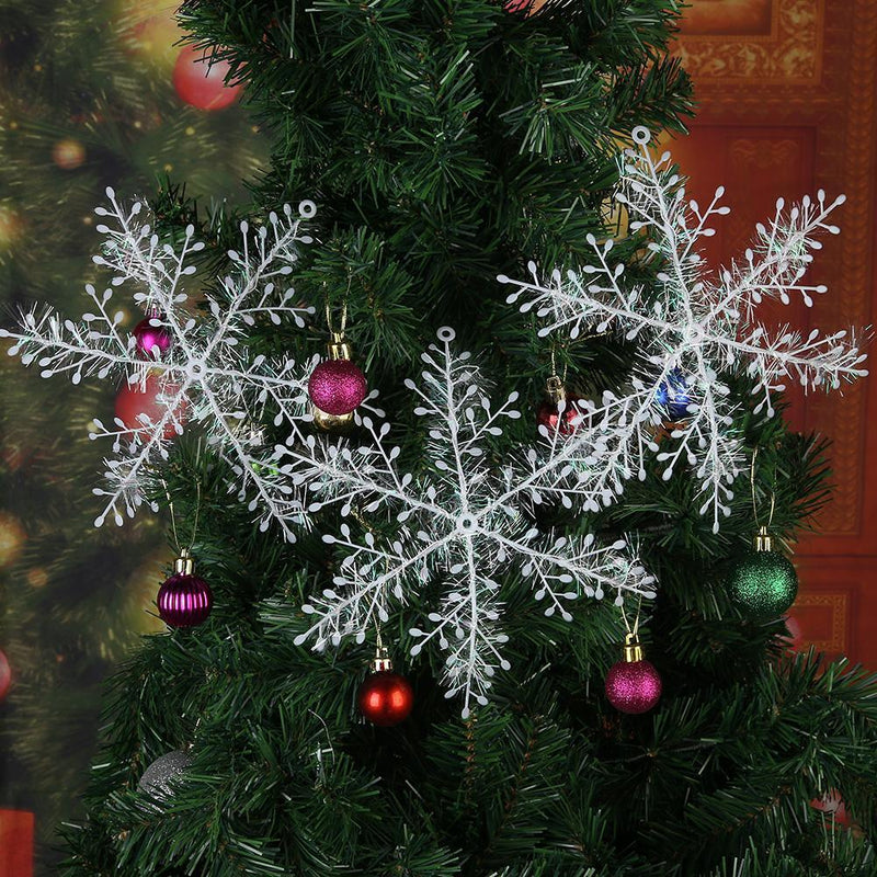 3pcs Christmas White Snowflake Windows Party Xmas Trees Hanging Decor (11cm