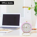 Analog Alarm Clock Light Emitting Silent Non Ticking Clock for Kid (Pink)