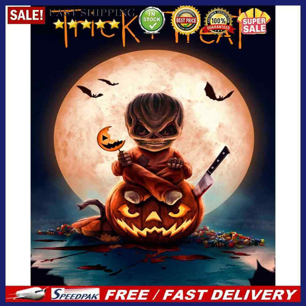 Frameless Painting By Numbers Halloween Pumpkin DIY Handmade Drawing On Can