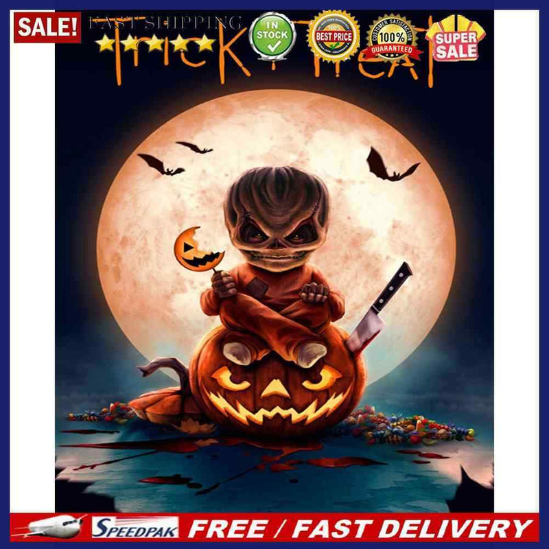 Frameless Painting By Numbers Halloween Pumpkin DIY Handmade Drawing On Can