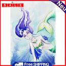 Art 5D Watercolor Fish Lady Drill Diamond Rhinestone DIY Full Round Painting Kit