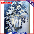 5D DIY Diamond Painting Phalaenopsis Wall Light Full Round Drill Mosaic Pictures