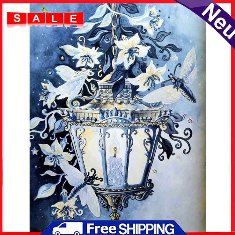 5D DIY Diamond Painting Phalaenopsis Wall Light Full Round Drill Mosaic Pictures