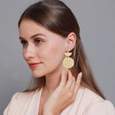 Rattan Earrings Handmade Boho Geometric Statement Woven Dangle Drop Earrings