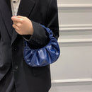 Fashion Cloud Pleated Shoulder Bag PU Summer Underarm Handbag (Dark Green)