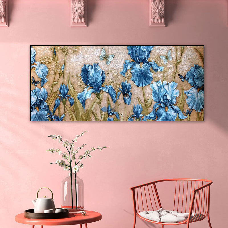 Blue Flower Oil Paint By Numbers Kits DIY Handpainted on Canvas Wall Art Pi