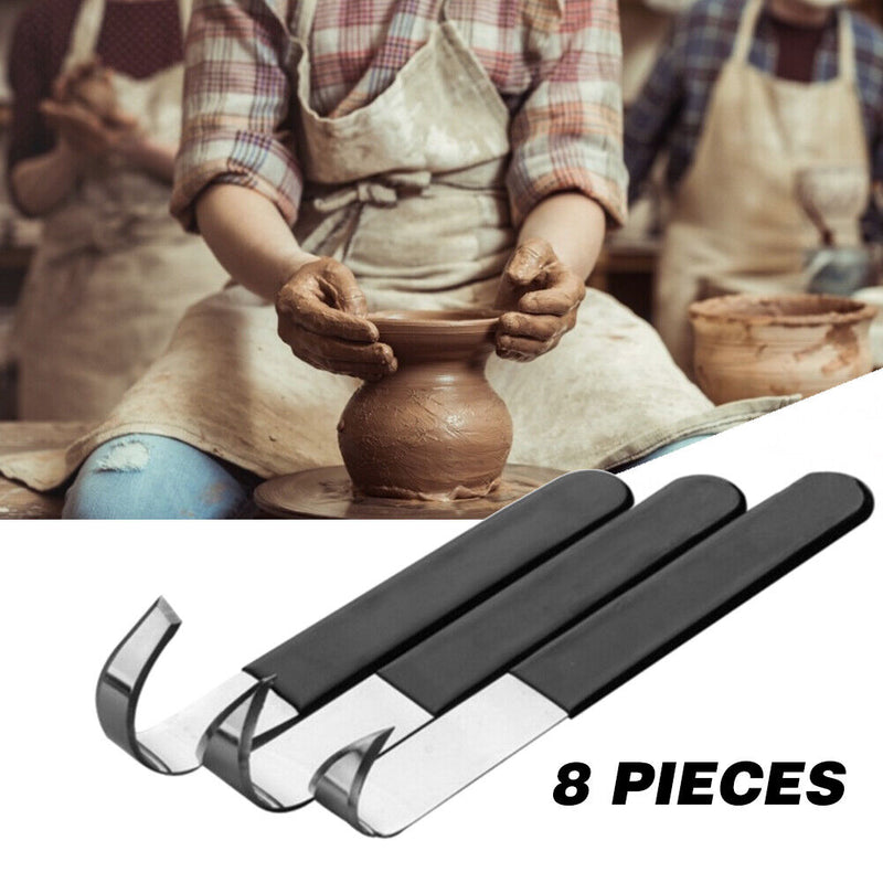 8pcs Pottery Tools Stainless Steel Clay Sculpture Modeling Craft Trimming T