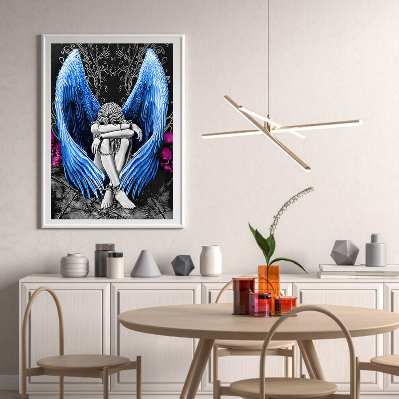 Blue Wings Angel Oil Paint By Numbers Drawing DIY Home Decoration Gift No Frame