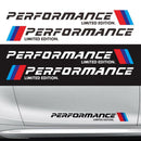 4pcs Car Stickers M Performance Limited Edition Side Door Decals (White)
